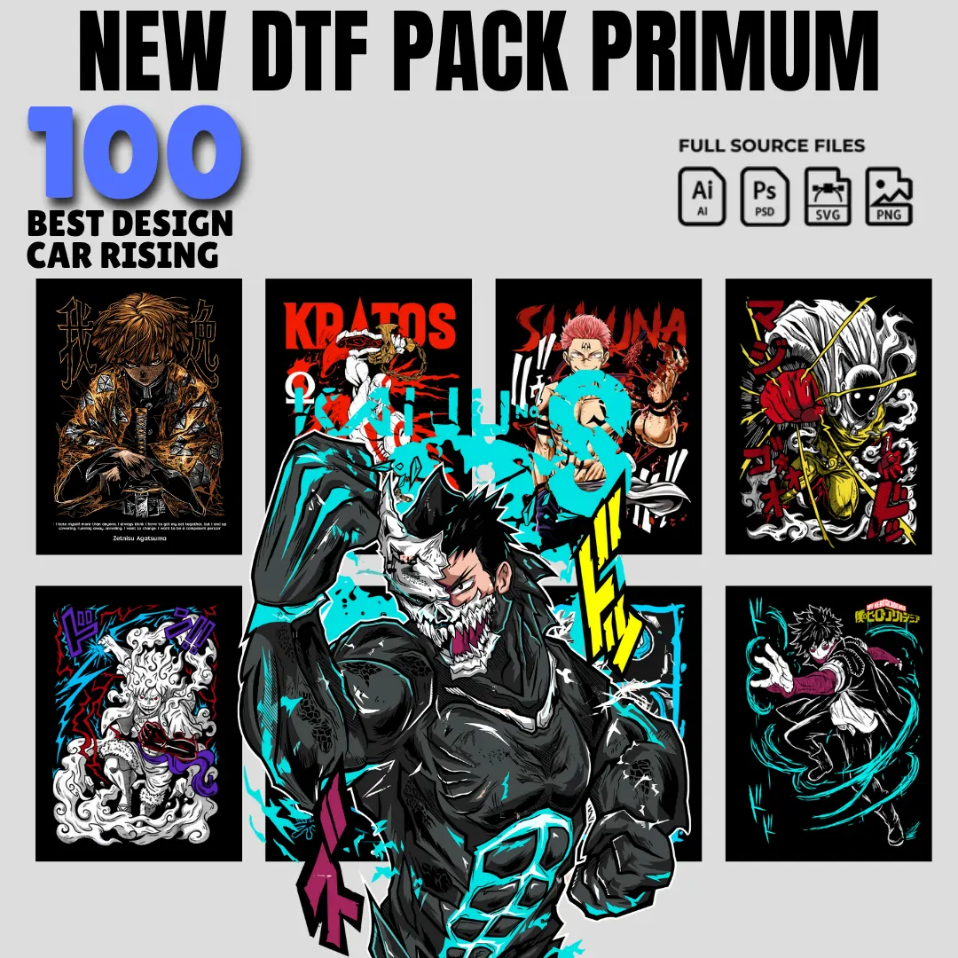 100 Premium T-shirt Designs Bundle - PNG & PES