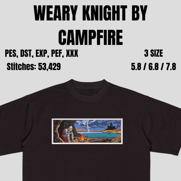 Weary Knight by Campfire Embroidery Design